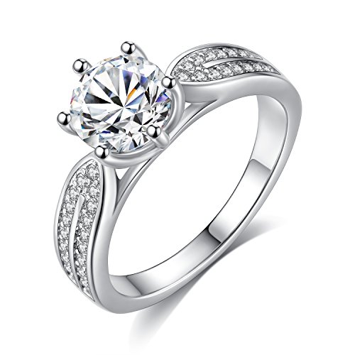VIKI LYNN Engagement Rings for Women 1.5ct Round Brilliant Cut CZ 925 Sterling Silver Wedding Anniversary Ring