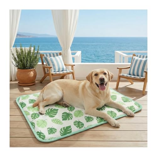 Dog Cooling Mat for Dogs & Cats, Soft Breathable Cooling Pad for Dog Bed, 48"x30" Self Cooling Crate Mat for Dogs, No Gel Washable Non-Slip Pet Coolin