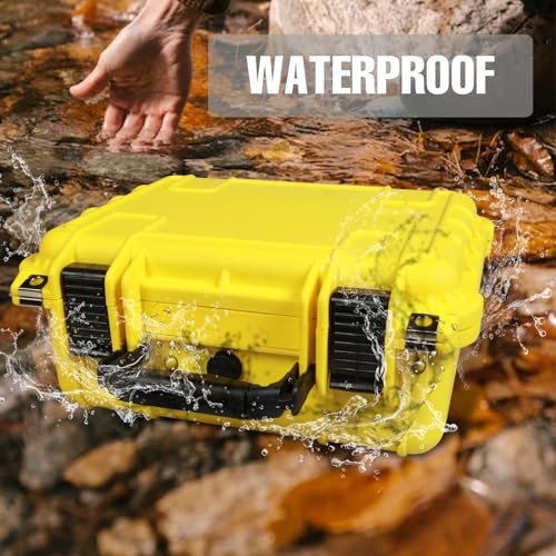 Image of Jack Boss 14x 11.5x 6.5 Inch Hard Case, Portable Weather Waterproof Protective Camera Case with Customizable Foam, Fit Use of Drones, Camera, Equipments, Yellow