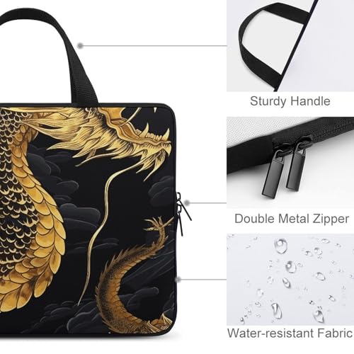 Bolso para laptop unisex con diseño dragón amarillo miniatura 4