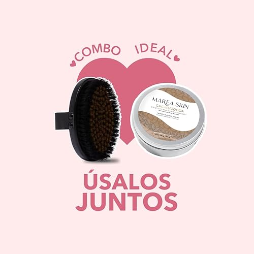 Miniatura 4 de Cepillo seco, cepillo corporal, cerdas naturales, cepillo exfoliante para piel seca, exfoliante corporal para piel impecable, tratamiento de