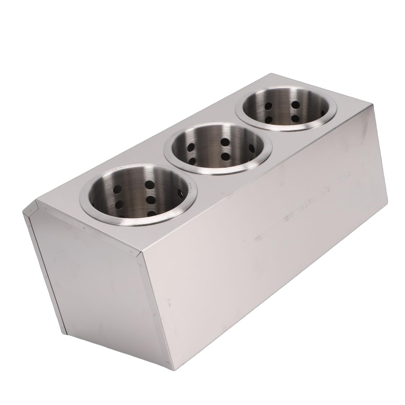 SIXRUN Soporte para Cubiertos de Acero Inoxidable, Organizador de Cubiertos para Encimera con Base Antideslizante, Almacenamiento de de 2 Cestas para Encimera de Cocina, Soporte para Utensilios que