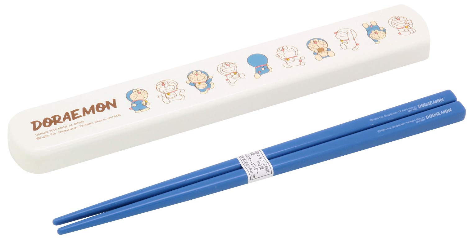 OSK Doraemon Baguettes en plastique 19,5 cm avec boîte de transport et système anti-bruit HS-16 du Japon