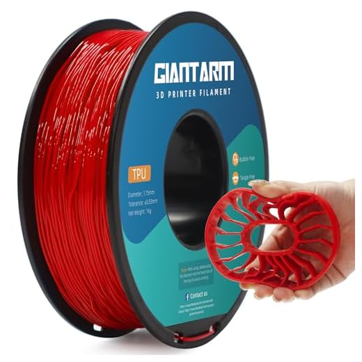 GIANTARM Red TPU Filament, 95A TPU Filament 1.75mm, Dimensional Accuracy +/- 0.03, Flexible Soft 3D Printer Filament 1kg Spool(2.2 lbs), Vacuum Packaging