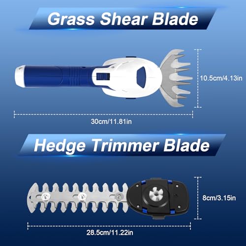 Tijeras Cortacésped y Arreglasetos 2 en 1, 7.2V Cortasetos Eléctricas con 2 Cuchillas, Ancho/Longitud de 10 cm/18 cm,Tijeras Cortacésped Inalámbricas para Arbustos, Césped, Herramienta para Jardín - imagen 8