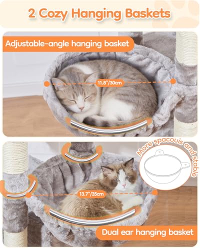 Image of Taoqimiao Heavy Duty Cat Tree, 73In Sturdy Cat Tower for Large Cats 25lbs+