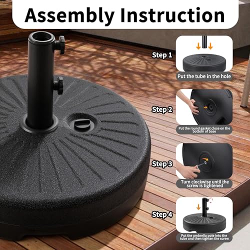 Sombrilla de patio resistente con base rellenable de agua y soporte robusto de 51 cm para jardin 5