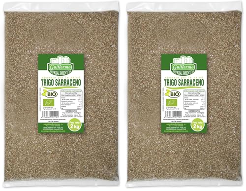 Guillermo | Trigo sarraceno BIO - Bolsa 2kg. | 100% ecológico | Bajo en grasa | Fuente de Omega-3 y Omega-6 (Paquete de 2)