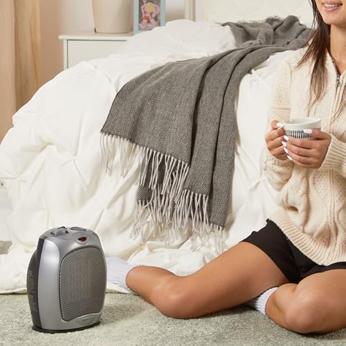 image for Amazon Basics Oscillating Ceramic Space Heater, Portable Indoor Heatin