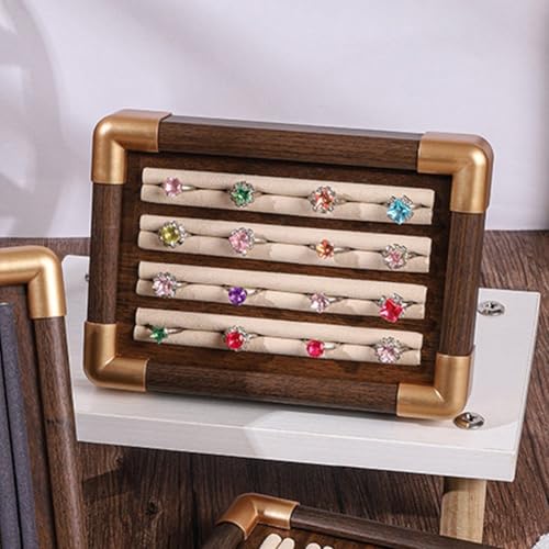 Étui de rangement pour bagues en bois évitant les rayures de bijoux