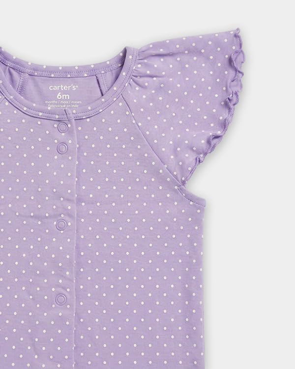 Image of Carter's Baby Girl 3-Pack Cotton Crew Neck T-Shirt with Assorted Prints