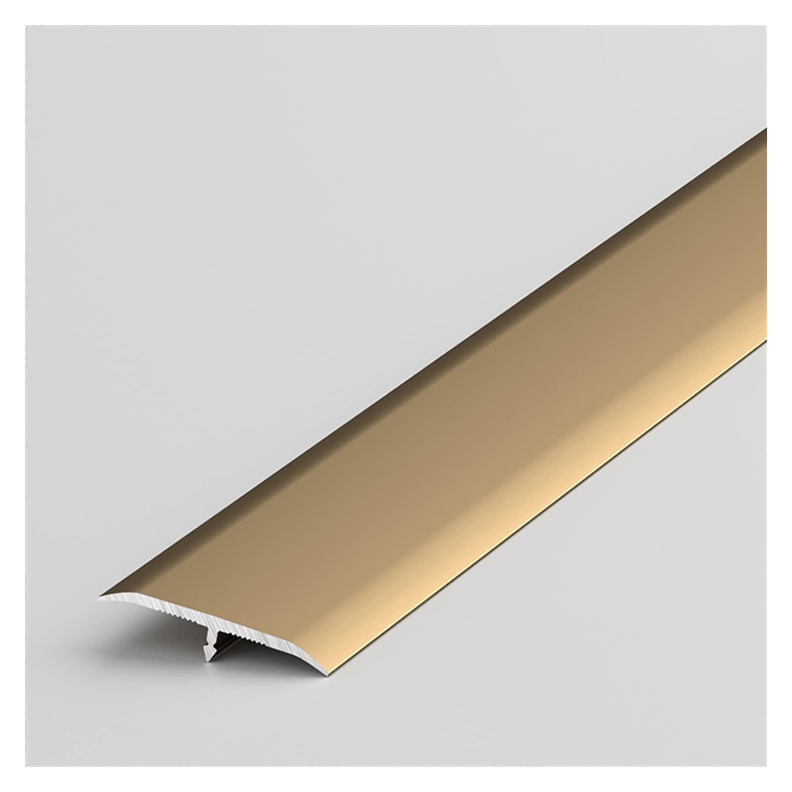 Metal 4cm Width Flooring Edge Trim Cover,Wood to Tile T Molding Matte Floor Transition Strip, Flexible Cuttable Non-Slip Doorway Seam Covering(Gold)