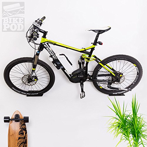 BIKEPOD Wandhalter - Schwarz - für 1 Fahrrad, Rennrad, Mountainbike & mehr - Wandhalterung