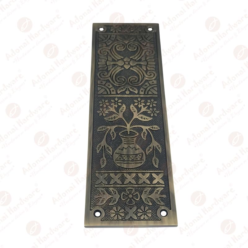 Adonai Hardware Decorative Brass Push Plate (9.9 Inch 