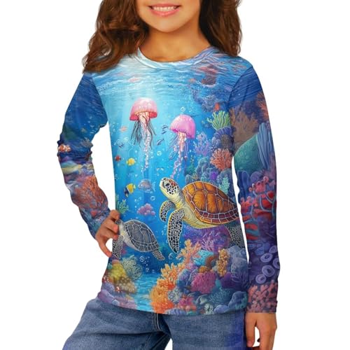 Image of Uourmeti Girls Graphic Tees Long Sleeve T Shirts for Teens Casual Tshirts Junior Sportswear Fall Tops