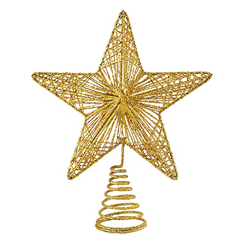 Estrela árvore de Natal decoração de ornamento de estrela de brilho natalício estrela de copos de árvores de arame metal estrela de ouro de ornamento de árvore de Natal para casa festa festiva