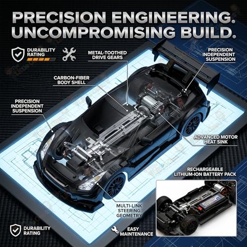 Image of TheLittleOnes 4x4 Rc Drifting Car - Rc Drift Cars High Speed Remote Control Drift Car 2.4GHz Remote Control Drift Stunt Off Road Cars 360 Rotation Toys For Kids & Adults Boys & Girls [ShadowDrift Pro