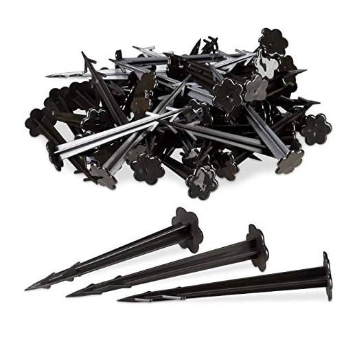 Relaxdays Pack Piquetas Jardín, Negro, 100 Unidades