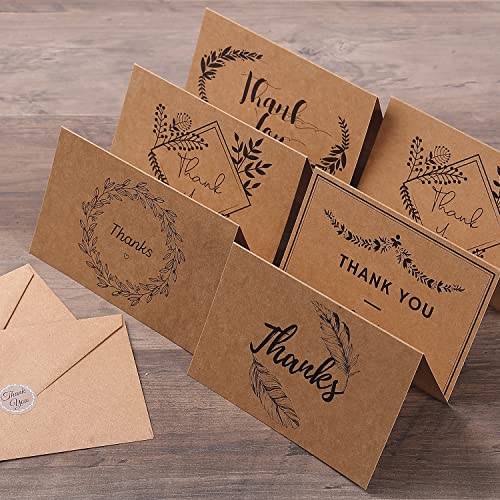Mr. Pen- Thank You Cards With Envelopes, Brown Kraft Paper, 18 Pack, 4 X 6, Blank Inside, 6 Designs, Thank You Cards, Thank You Notes, Thank You Cards Bulk,Thank You Note Cards #TOP7