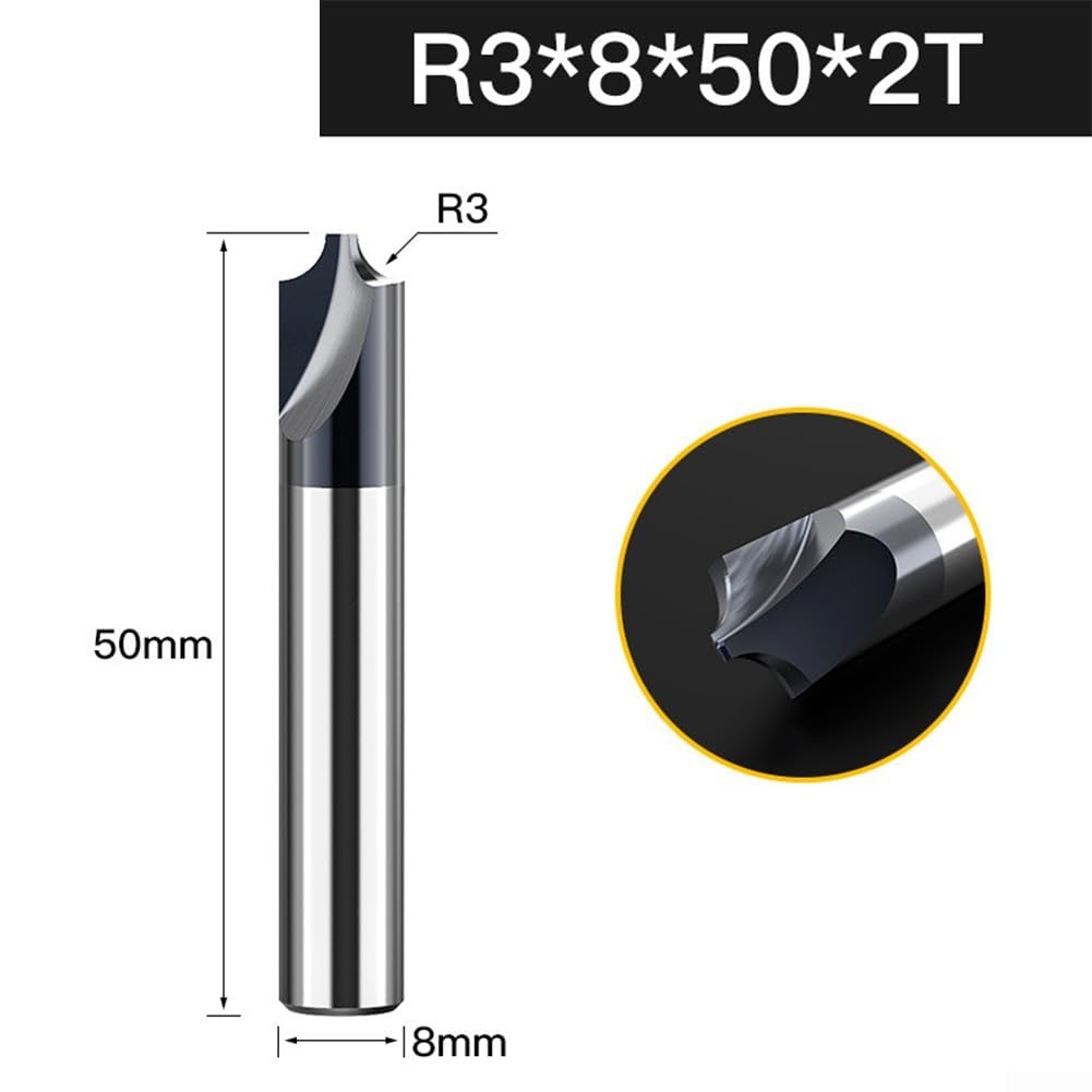 Fraise d'angle en carbure pour des coupes nettes sur l'acier allié, l'acier inoxydable et la fonte (R3 x 8)