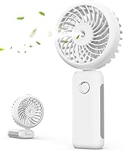 Portable Handheld Misting Fan, 4000mAh USB Rechargeable Personal Mister Foldable Fan Battery Operated Spray Water Mist Fan Makeup Small Face Steamer for Travel Outdoors Office white