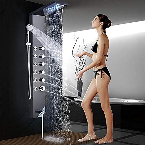 Columna de Ducha Digital con Pantalla de Temperatura, Torre de Ducha de Acero Inoxidable, Panel de Ducha con Chorro Cascada y Masaje miniatura 1