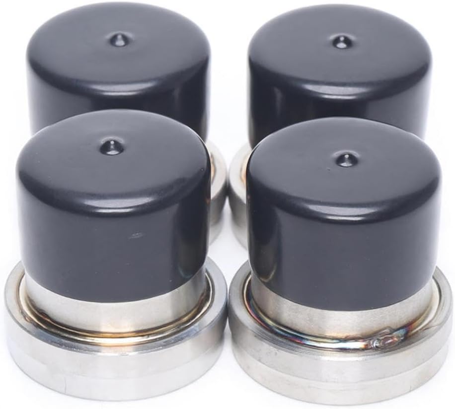Boat Trailer Bearing Kit 4 Piece Stainless Steel 2.441 Buddy Bearing and Grease Cover Black Silver Compatible
