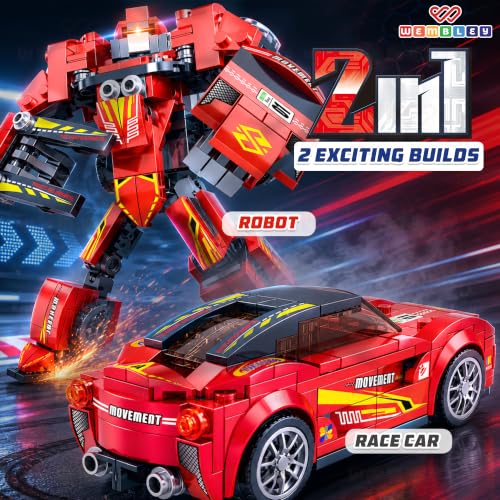 Image of Wembley Race Mechanic Series-228 PCS | 2-in-1 Sports Car and Robot Building Blocks Set | STEM Construction Toy for Kids 3+ Years | Educational Building Kit | Ideal Gift for Boys & Girls