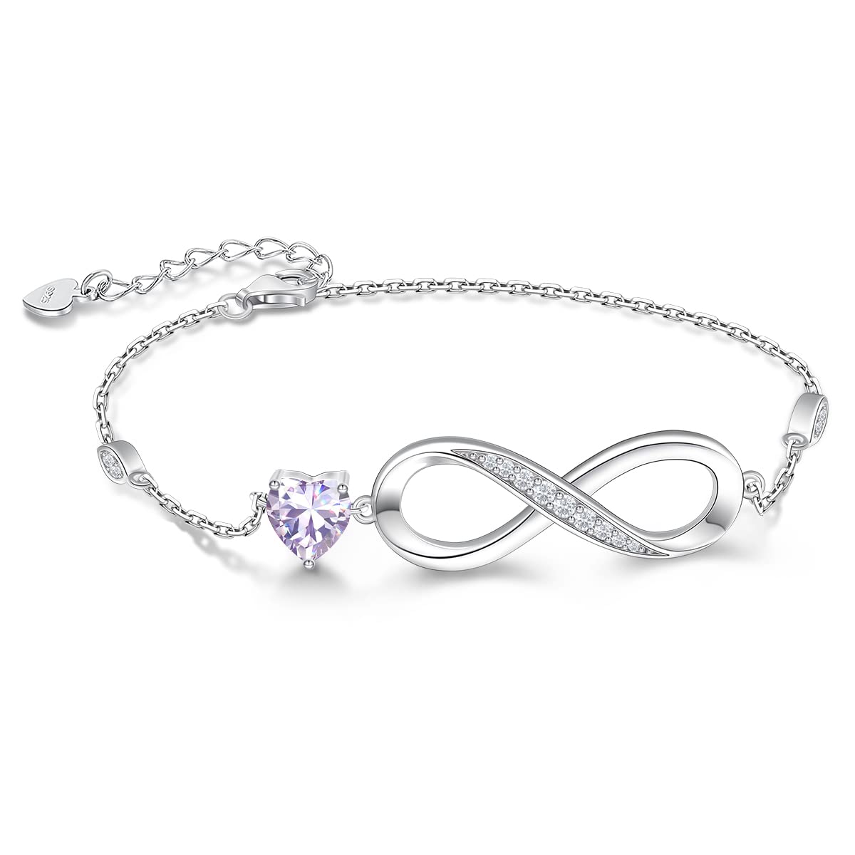 RIVIKO Infinity Love Heart Symbol Charm Bracelet