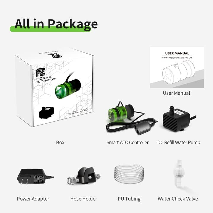 Fzone Aquarium ATO Auto Top Off Refilling System with Dual Optical Sensor for Both Reef and Fresh Tank (360P)