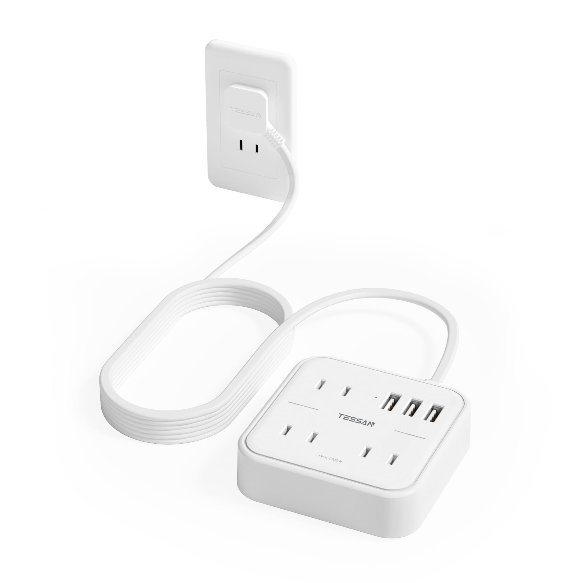 Amazon.co.jp: 延長コード 3m 電源タップ 薄型プラグ usb たこ