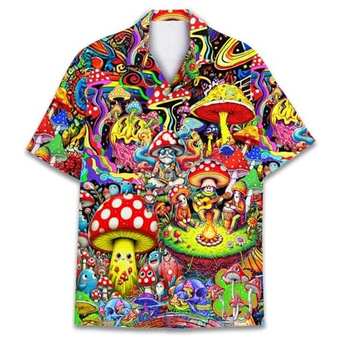 HIHI GLOBAL Mushroom Hawaiian Shirt Cover