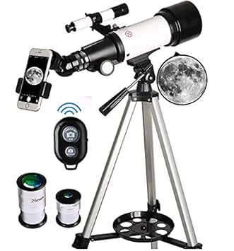 Lucario Telescopes For Kids Adults, Telescope For Astronomy Refractor Professional Telescope With Adjustable Tripod, Portable External Telescope For Beginners, Easy To Use with Smartphone Adapter and Wireless Remote