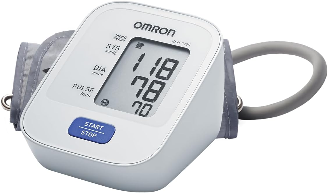 HEM 7120 Fully Automatic Digital Blood Pressure Monitor With Intellisense Technology For Most Accurate Measurement - Arm Circumference (22-32Cm), White, Standard