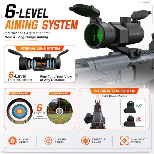 SOFITEN Toy Gun Automatic Sniper Rifle with Tactical Vest Kit, Scope Toy Foam Blaster Dart Toys with 120 Darts IR and Flashlight Shooting Outdoor Activity Game Birthday Xmas Gift for Kids Age 8+ - image 3