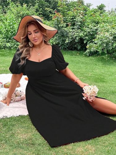 Image of KOTTY Women's Flowy Midi Round Neck Plus Size Dress