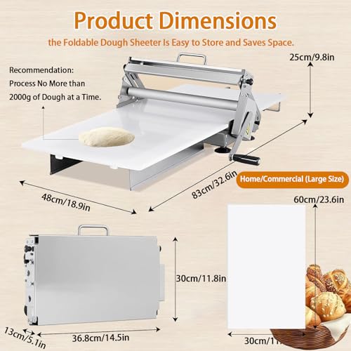 Laminadora de masa manual con estructura plegable para hornear 8