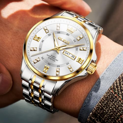 Image of OLEVS Men Leather Watches Black Ultra Thin 6.5mm Minimalist Dress Fashion Simple Casual Waterproof Date Watch for Men