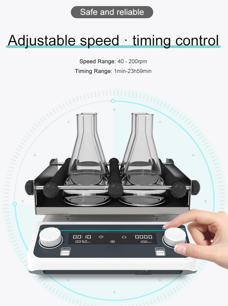 Lab Rotating Orbital Shaker Mixer Digital Display Linear Shaker for Culturing and Fermenting Bacteria with Max Load 5kg Plate Size 320 * 320mm Linear and Reciprocating