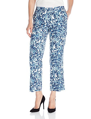 NYDJ Womens Jamie Relaxed Ankle Pants in Novelty Printed Linen