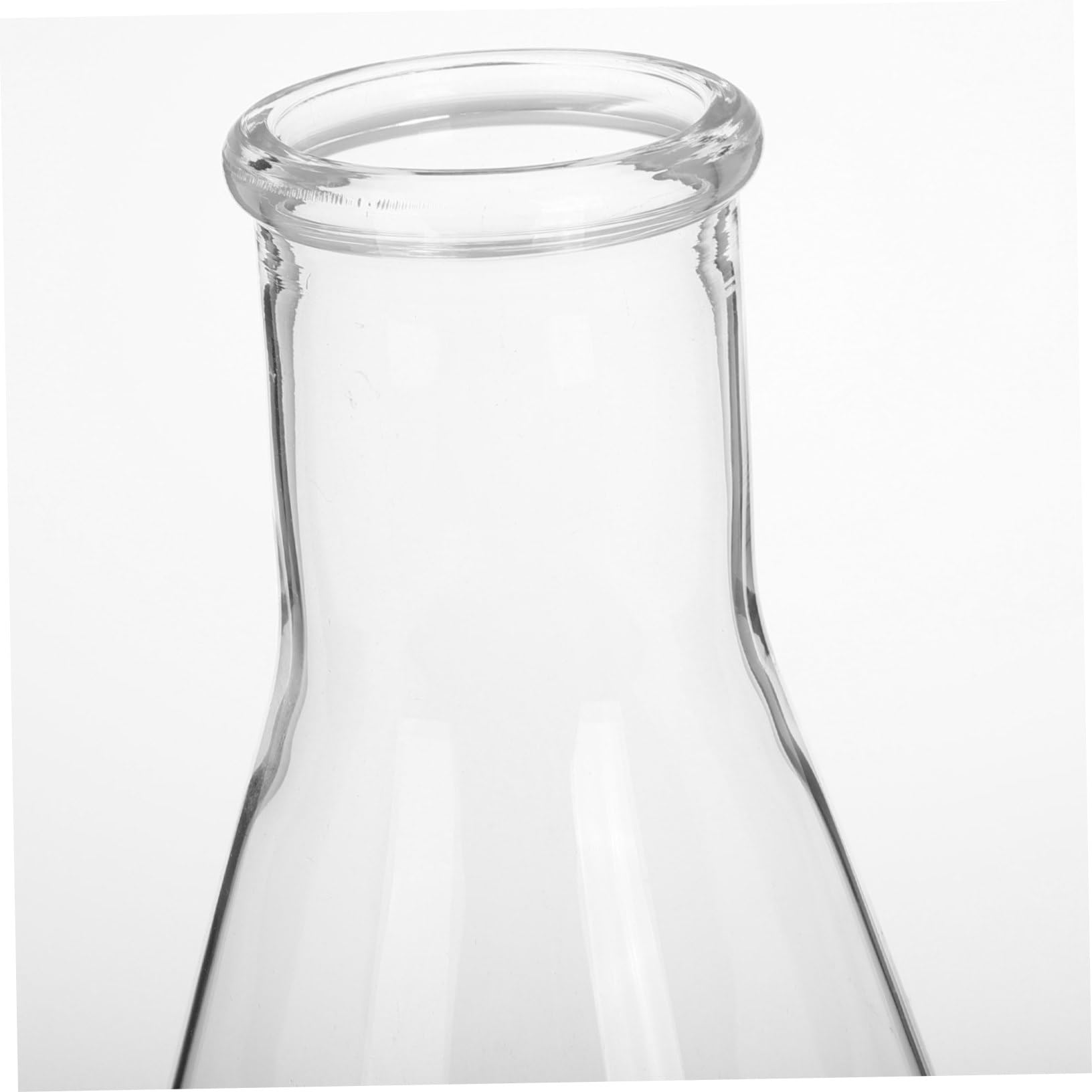 GLEAVI Matraz Erlenmeyer de Vidrio de Borosilicato, 5 Piezas | 50 Ml, 150ml, 250ml, 500ml y 1 L, Base Triangular Cónica, Resistente a Alta Temperatura