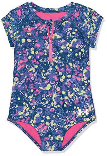 Traje de bano para ninas Under Armour One Piece Paddlesuit color azul baja blue micro para playa