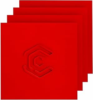 4 Pack Pre-Painted Colored Plywood Sheets,12x12x1/8 Inch (3mm) Basswood Board,Ideal for Laser Cutting, Engraving, DIY Crafts, Ornaments, Models Making (Red)