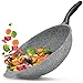 Padella Wok in Pietra Granito, Antiaderente, 34 cm | Tutti i Piani Cottura: Induzione, Gas, Elettrico e Vetroceramica, Grigio, 5 anni di garanzia, Korea Wok (Wok 34 cm)