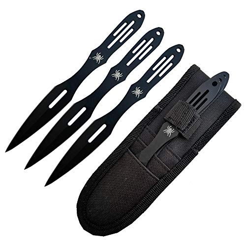 Ace Martial Arts Supply Ninja Stealth Throwing Knives with Nylon Case (Widow Spider)