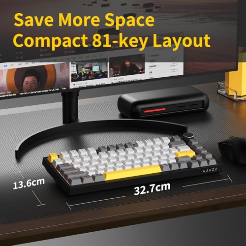 AK820 Kabelgebundene Mechanische Tastatur, Gaming-Tastatur, Südausrichtung RGB|Lautstärkeregler|82 Tasten|PBT-Tastenkappen|Poron Cotton|Hot-Swap-Fähiger, Custom Drivers für Windows MacOS Linux – Bild 6