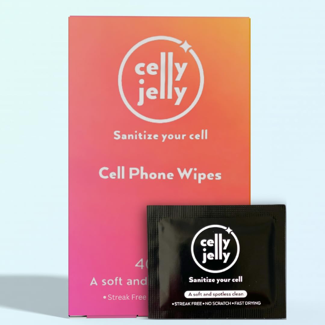 Celly Jelly Cell Phone Wipes, 40 Pieces, Soft and Streak-Free