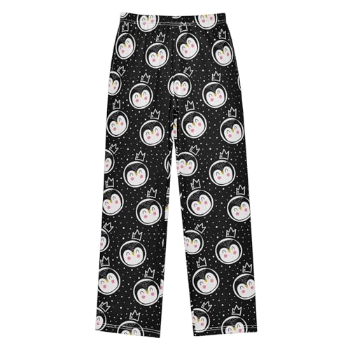 ZZXXB Prince Penguin Boys Long Pants Soft Trousers Elastic Waist Kids Lounge Bottoms with Pockets S-XL