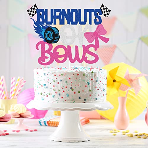 Burnots Or Bows Birthday Cake Topper - It's A Boy Or Girl Burnots Bow Pink Blue Glitter Cake Topper Décor - Gender Reveal Baby Shower - Kids Birthday Party Decoration #TOP1
