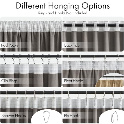 Image of MIULEE Beige Velvet Pinch Pleat Blackout Curtains W52 X L84 Inches